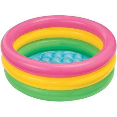 Imagem de Piscina Infantil Inflável Por do Sol Colorida Redonda 168 Litros - Hou