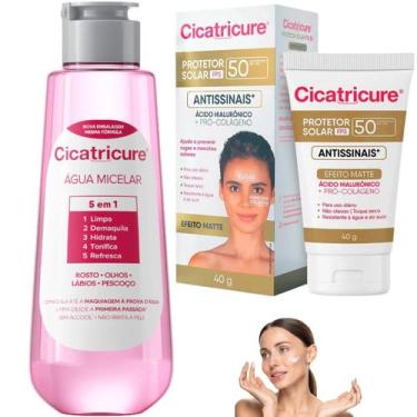 Imagem de Kit Cicatricure Água Micelar Protetor Solar Rosto Facial