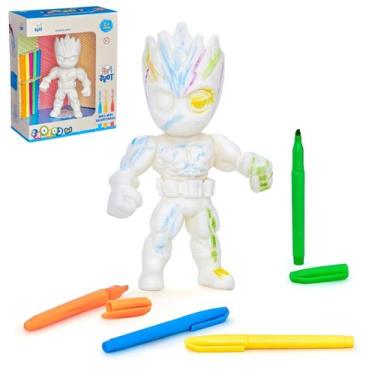Imagem de Brinquedo Para Colorir Boneco Didático C/Canetinhas Pintura - Puff Toy