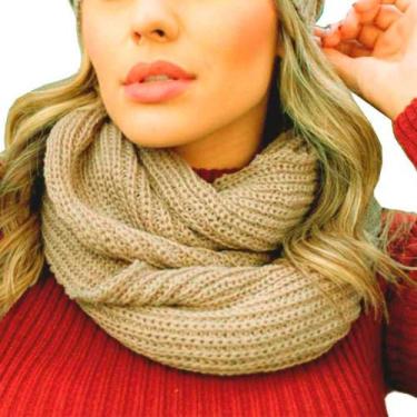 Imagem de Cachecol gola lã feminina masculina maxi tricot duas voltas - Fonte, N