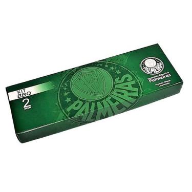Imagem de Kit BBQ Faca e Garfo para Churrasco Oficial Palmeiras - EB Artes 