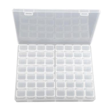 Imagem de Porta Comprimidos Organizador Kangur para Medicamentos Suplementos e Joias 56 Divisórias Tampa Transparente Branco