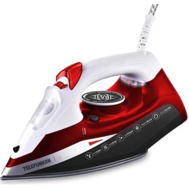 Imagem de Ferro a Vapor 2400W Telefunken 400ml Base Ceramica Red Luxx 127V - CTM