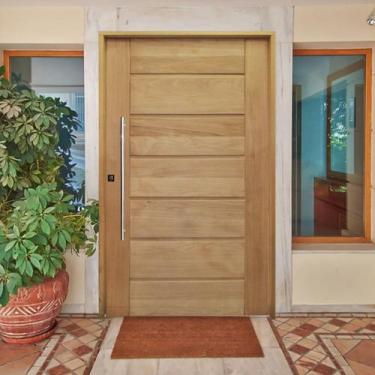 Imagem de Kit Porta de Madeira Pivotante 210x110cm Batente 14cm Fechadura 803 Ro