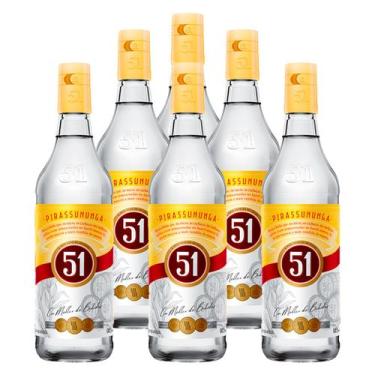 Imagem de Cachaça Aguardente 51 Garrafa 965ml 6 Unidades
