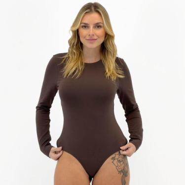 Imagem de Body Hering Básico Manga Longa Feminino, M, Marrom