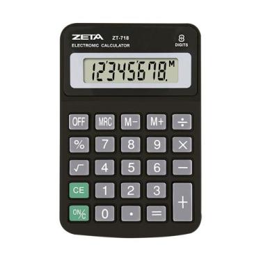 Imagem de Calculadora De Mesa Zeta Zt718 8 Dígitos Preta
