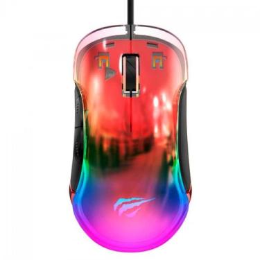 Imagem de Mouse Gamer Havit MS952 - 8000dpi - 7 Botões - Preto e Vermelho - HVMS