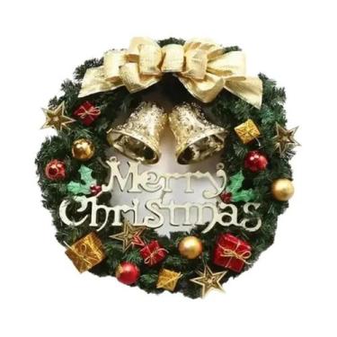 Imagem de Guirlanda De Natal Artificial De 45cm Para Porta, Janela, Adereços, Fu