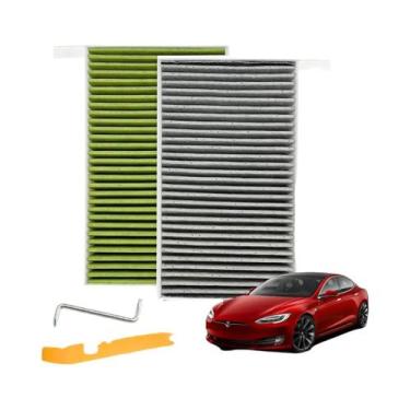 Imagem de Filtro De Ar De Carvão Ativado Para Carro 2PCS Para Substituição Do Ar