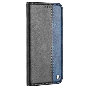 Imagem de LAHappyL Capa carteira para iPhone 13 Pro Max/13 Pro/13/13 Mini, couro de poliuretano com suporte para cartão à prova de choque, capa interna de TPU (poliuretano termoplástico) à prova de choque, capa protetora magnética, azul, 13 Pro Max de 6,7 polegadas