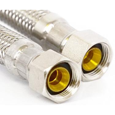 Imagem de Linha de abastecimento de água LASCO, aço inoxidável trançado, 30,24 cm (12 polegadas), 1 Pack