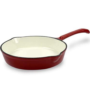 Imagem de Panela de ferro fundido branco de 16 cm panela de café da manhã panela de esmalte não revestida panela de esmalte fogão de indução a gás geral (tamanho: comprimento 25 cm × largura 16 cm × altura 4 cm)