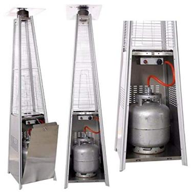 Imagem de Aquecedor Ambiente Externo Quartzo A Gás Pirâmide Aço Inox