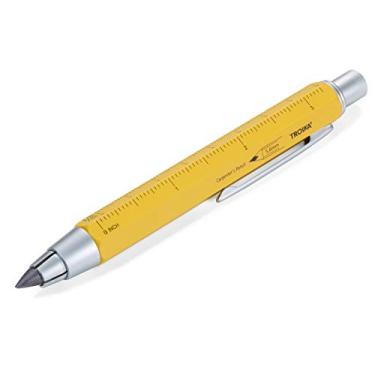 Imagem de TROIKA ZIMMERMANN 5,6 – PEN56/YE – Lápis de carpinteiro – lápis de embreagem (grafite HB de 5,6 mm) – régua centímetro/polegada – escala 1:20 m/1:50 m – latão – lacrado – amarelo – TROIKA-original