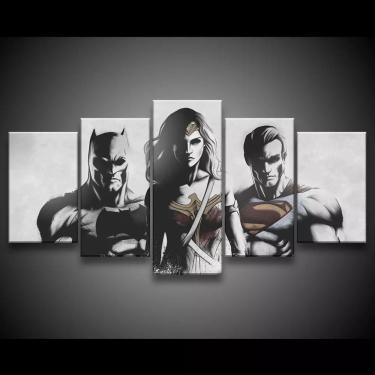 Imagem de Quadro Decorativo 129x63 Sala Quarto Liga Da Justiça Trio 1