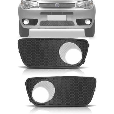 Imagem de Par Moldura Farol de Milha Fiat Palio e Siena Celebatrion 2004 2005 2006 2007 2008 2009 2010 2011 - Com Aro Cromado