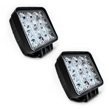 Imagem de Farol De Milha 4  16leds 2uni. 48w 12-80v 6500k Quadrado