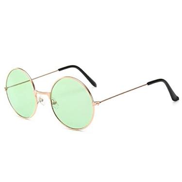 Imagem de Óculos de sol de pesca de luxo moda lazer redondo metal retro para homens mulheres design vintage óculos de proteção solar uv400, verde, china