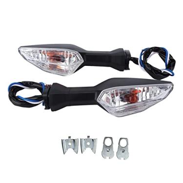 Imagem de Aramox 2 peças de luzes de pisca-pisca para motocicleta, 12 V indicador pisca-pisca luz amarela substituição para NINJA 250 300 400 650 1000 2018-2020 (transparente)