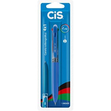Imagem de CIS Caneta Esferográfica - 0.7mm - 4 em 1 (Azul, Preto, Vermelho, Verde) - Retratil - Blister com 1 unidade