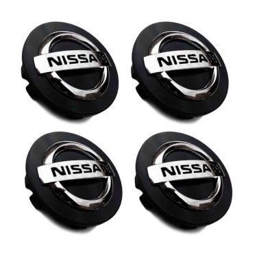 Imagem de Jogo 4 Calota Centro Roda Nissan Livina Preta Cromo
