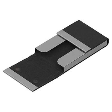 Imagem de Tonsa Capa para cartões de visita, design aberto duplo, porta-cartões ultrafino e grande capacidade com design especial de ramo para reuniões de viagem (preto, 400 #)