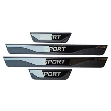 Imagem de GZBFTDH Proteção de Peitoril Soleira da Porta, para Ford Focus Escape Fiesta Carro Acessórios, Aço Inoxidável Kick Plate Guard de Pedal de Limiar Protetor, Peças para Automóveis