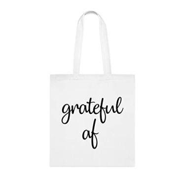 Imagem de Bolsa Grateful Af, presente de sacola Grateful Af, bolsa de ombro Grateful Af, bolsas reutilizáveis Grateful Af, ideia de presente de cesta de Natal de aniversário, presente para ela, presente para ele, bolsa feminina, Branco