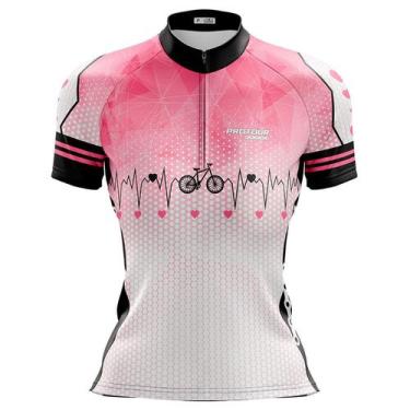 Imagem de Camisa Ciclismo Mtb Feminina Pro Tour Bike Coração 3.0 Com Bolsos Prot