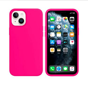 Imagem de Capinha Colorida Compatível Com iPhone 14 Vermelha ,Preta, Laranja, Amarela, Azul, Rosa, Pink, Branca, Lilás, Marrom, Verde, Roxo, Bordô, Case Slim Flexível Aveludada Com 3 Camadas