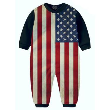 Imagem de Macacão Pijama Bandeira Estados Unidos Infantil Eua Tip Top - Alemark