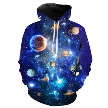 Imagem de CNBPIC Moletom com capuz estampado em 3D Universe Sky Element casaco de moletom com estampa longa streetwear