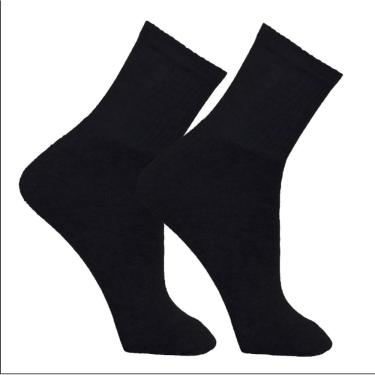 Imagem de Par de Meias Adulto Masculina Esportiva Cano Alto Algodão Sport