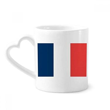 Imagem de Caneca com bandeira nacional da França país da Europa café cerâmica copo de coração de vidro