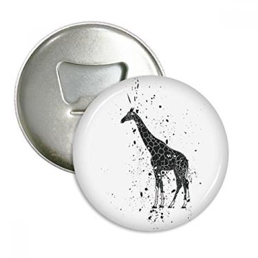 Imagem de Emblema multifuncional de girafa mexicana simples preto e branco com ímã de geladeira