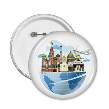 Imagem de Broche de avião da Catedral de São Manjericão da Rússia com emblema de botão para decoração 5 peças