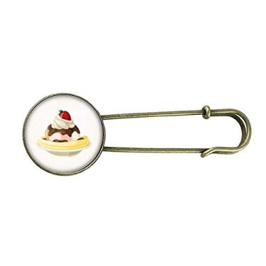 Imagem de Morango, banana, doce sorvete, retrô, broche de metal, clipe de joias