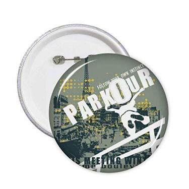 Imagem de Graffiti Street Hip-Hop Paris Pattern Pins Badge Button Emblema Acessório Decoração 5 peças