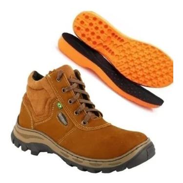 Imagem de BOTA DE SEGURANÇA ECOSAFETY PS195-AP BICO DE PVC COURO NOBUCK FERRUGEM C.A 17144 + PALMILHA ANATÔMICA Tamanho:45