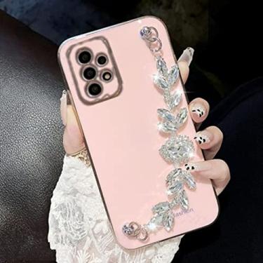 Imagem de Brilhante Gem Diamond Bracelet Chain Phone Case para Samsung S10 A32 A52 A72 S20 S21 S22 Plus Ultra Pro FE A 71 51 Nota 10 20 53, XLA61, Rosa, para A73 5G