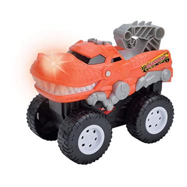 Imagem de Carrinho Monster Dinossauro 15,5cm Luz e Som Laranja DM Toys