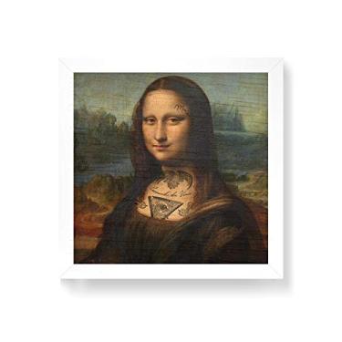 Imagem de Arte Maníacos Quadro decorativo com moldura caixa branca em Madeira - Mona Ink - 30x30cm