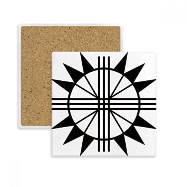 Imagem de Antigo Egito Faraó Abstrato Padrão Quadrado Porta-copos Caneca Suporte Subplaca Pedra de Isolamento