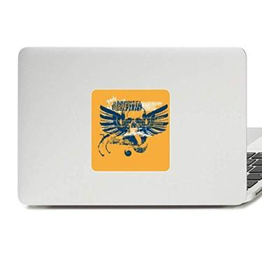 Imagem de Adesivo de vinil azul laranja caveira asas grafite rua paster laptop decoração PC