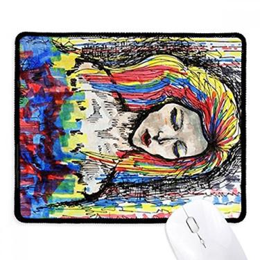 Imagem de Mousepad de borracha para jogos com bordas costuradas e arte abstrata Fade Away
