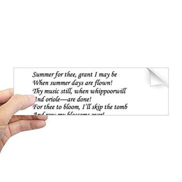 Imagem de DIYthinker Poetry Dickinson Summer of Thee Adesivo retangular para notebook decalque de janela