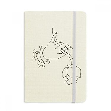 Imagem de Caderno com estampa simples de flores personalizadas, capa dura de tecido, diário clássico