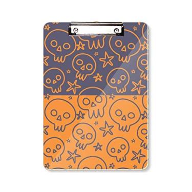Imagem de Prancheta de desenho animado de caveira de Halloween placa de apoio A4