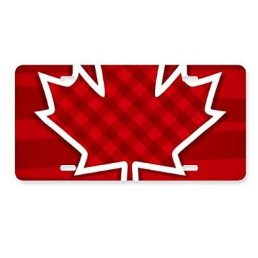 Imagem de Etiqueta de aço inoxidável para decoração de placa de licença de folha de bordo quadrada 4 de julho do Canadá